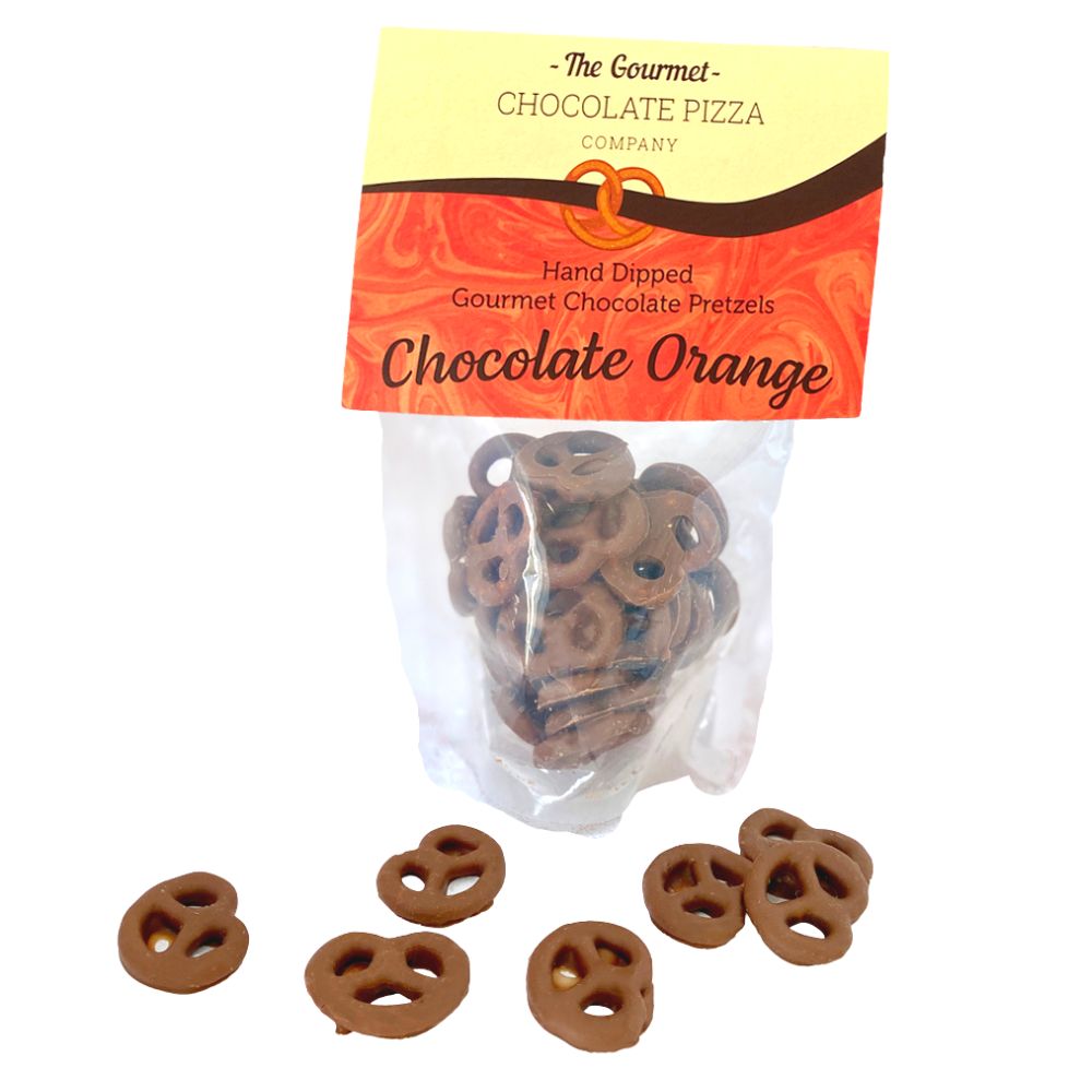 Chocolate Orange Flavoured Dipped Pretzels